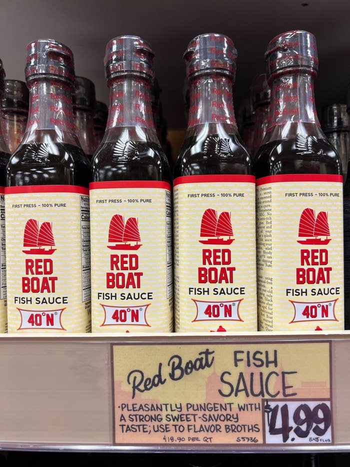 Bottles of red boat fish sauce.