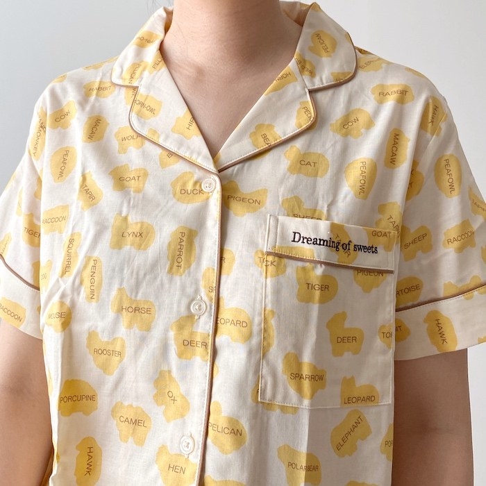GU（ジーユー）のオススメレディースアイテム「パジャマ（半袖） TABEKKO DOUBUTSU」