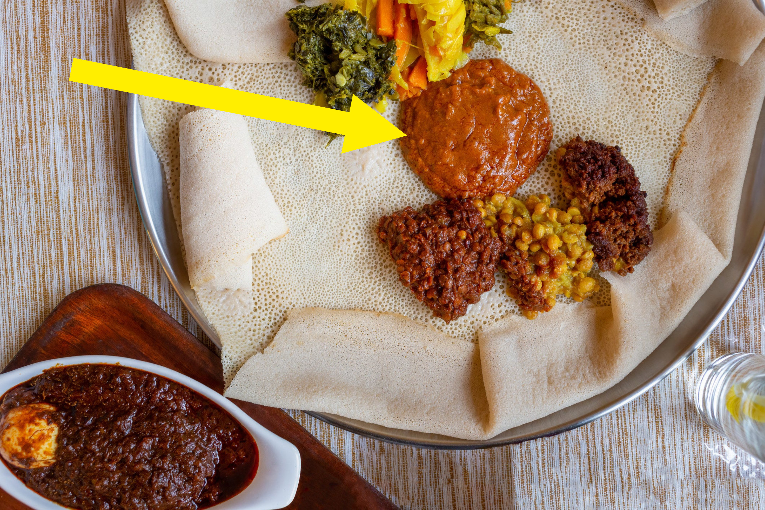 Ethiopian food and berbere spice sauce.
