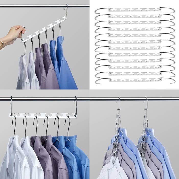 Metal Cascading Space Saving Closet Hangers 5pc Set 