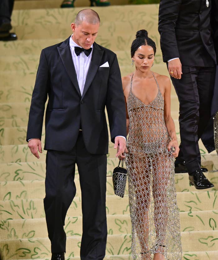 The two walking down the steps of the Met Gala