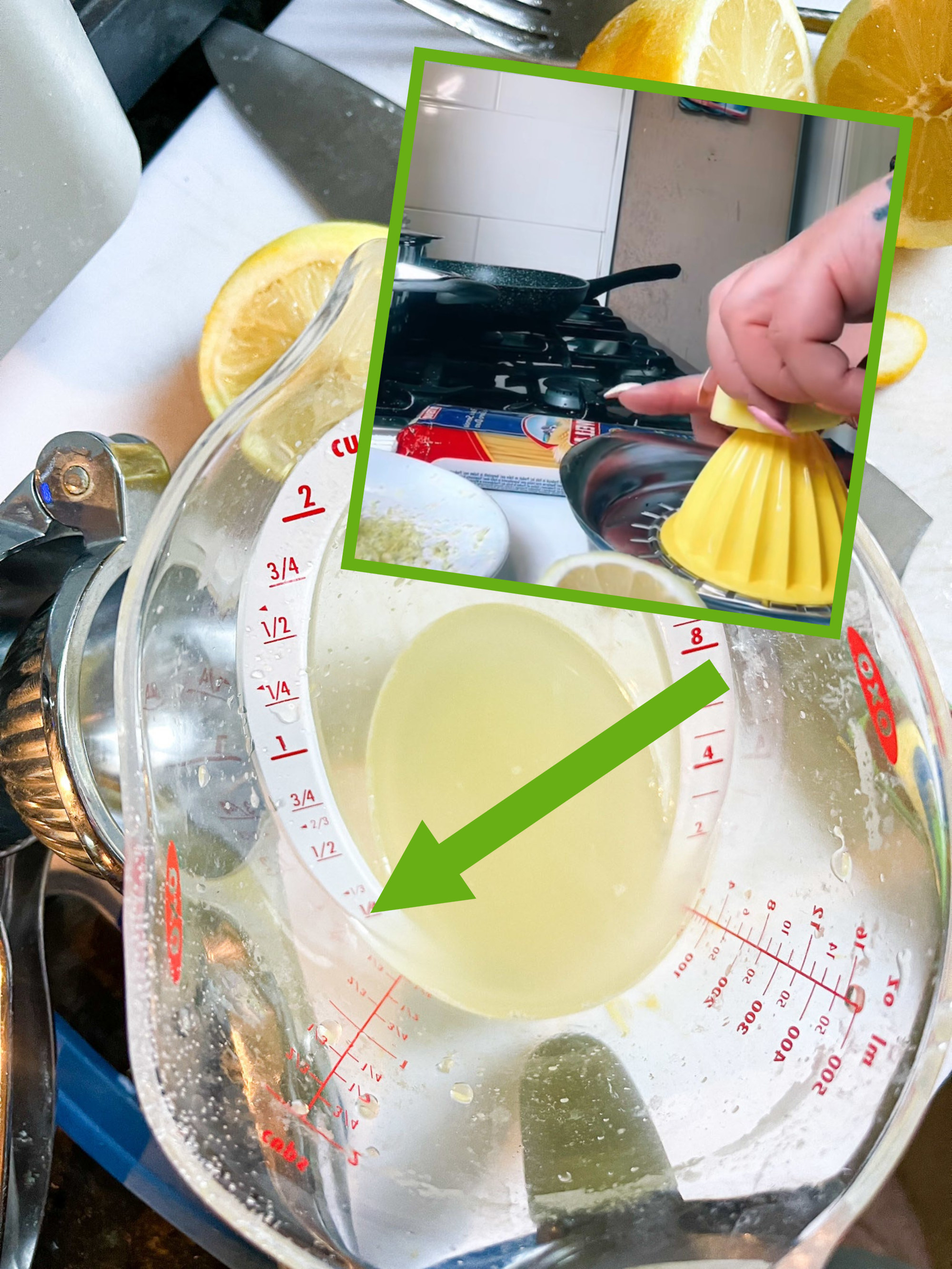 Visual of lemon being juiced on countertop