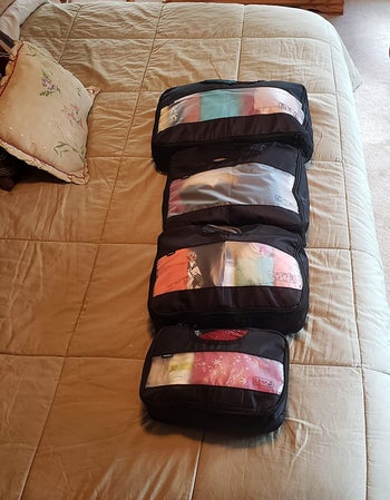 Reviewer's clothes after using packing cubes