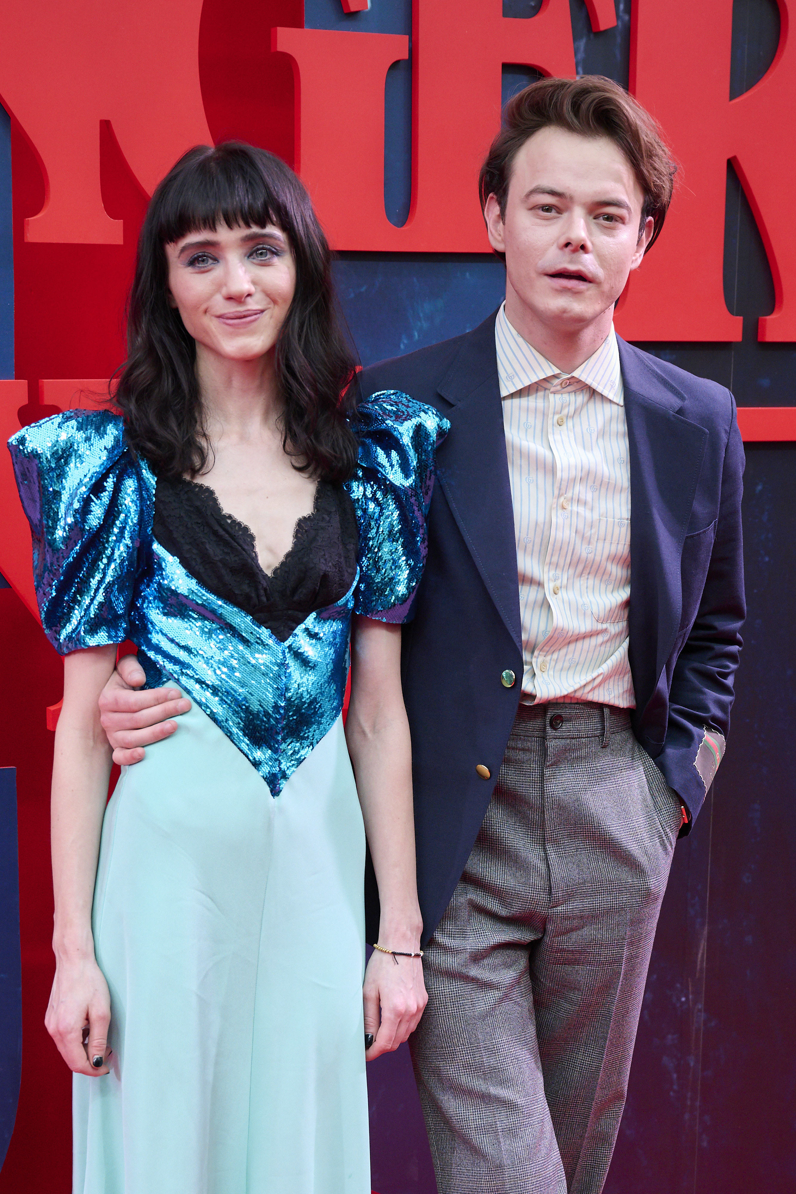 Natalie Dyer and Charlie Heaton at an event