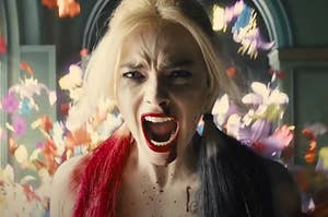 Harley Quinn yelling in The Suicide Squad