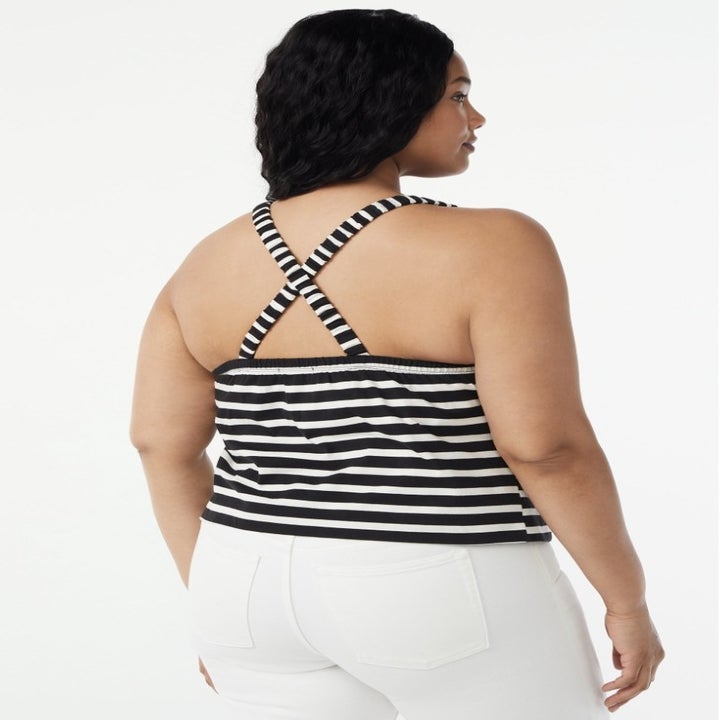 A black and white tank from the back