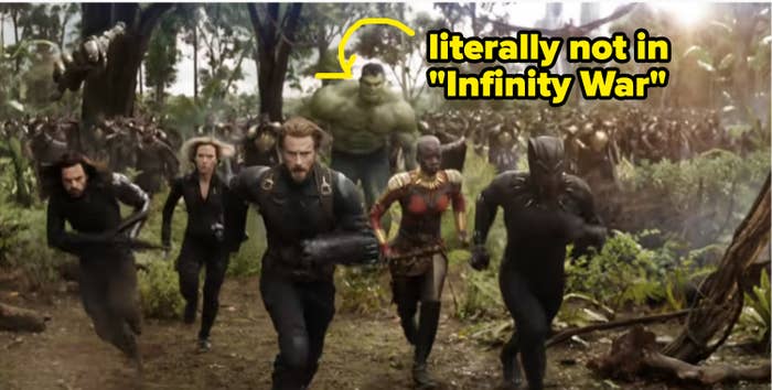 Arrow pointing to Hulk and saying he wasn&#x27;t in &quot;Infinity War&quot;