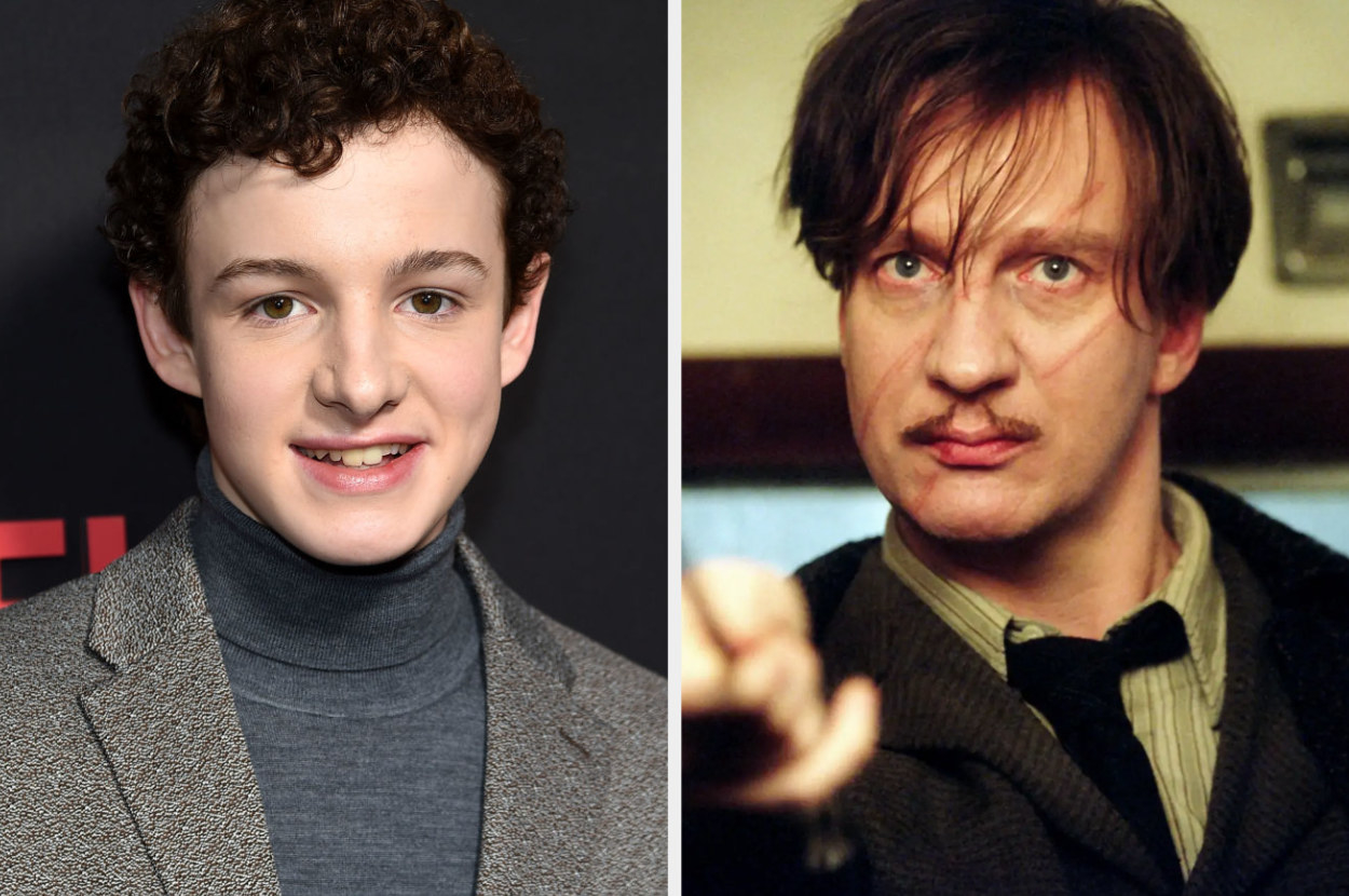 Louis Hynes side by side with a picture of Remus Lupin from the harry potter movies