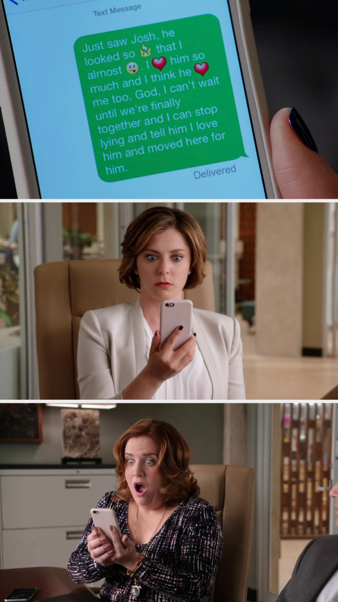 screenshot of text from season 1 episode 11 of Netflix&#x27;s &quot;Crazy Ex Girlfriend&quot;