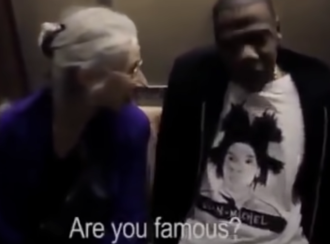 Woman asking Jay-Z, &quot;Are you famous?&quot;