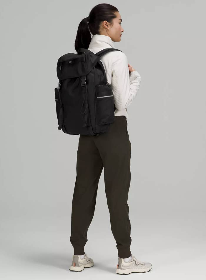 a person wearing the backpack