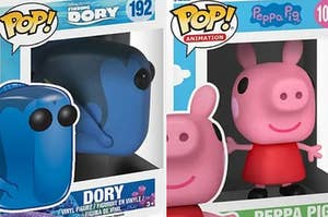 Dory is on the left with Peppa Pig Funko Pop on the right