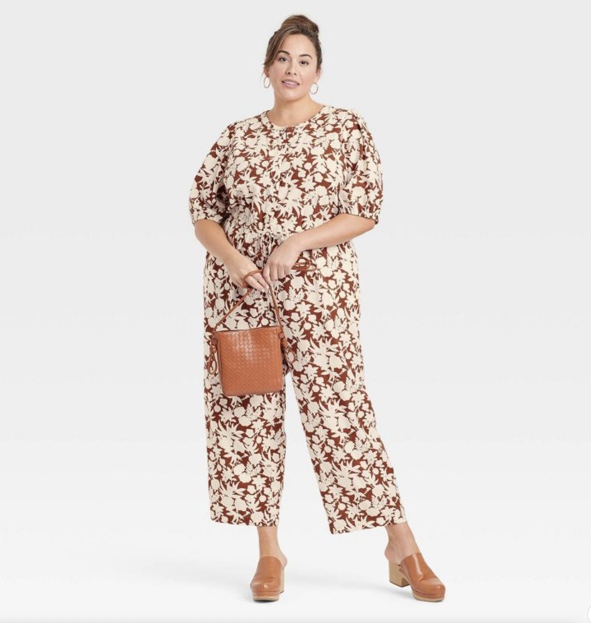 A brown and white jumpsuit