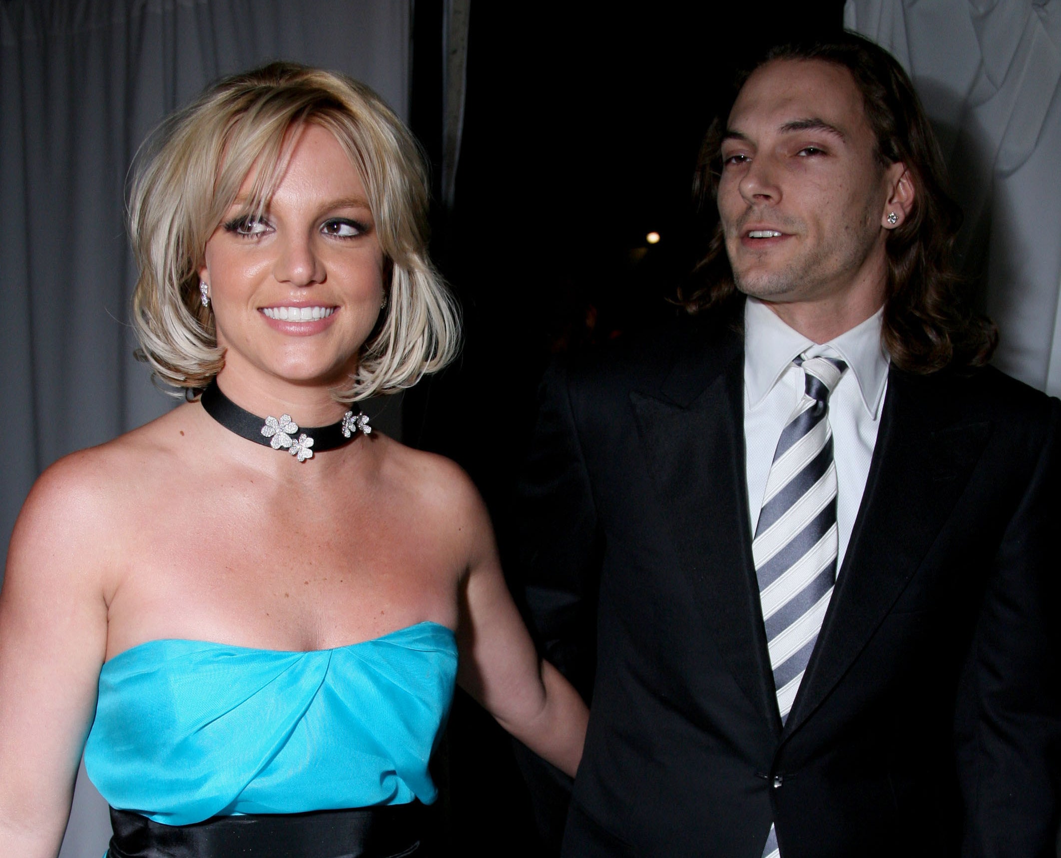 A closeup of Britney and Kevin