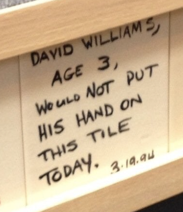 Closeup of David Williams&#x27; note