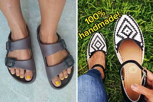 double-buckle sandals / huarache sandals