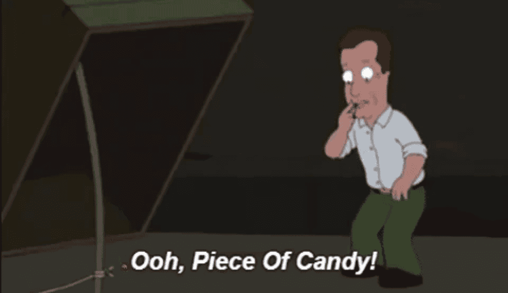 James Woods in saying &quot;ooh, piece of candy&quot; in &quot;Family Guy&quot;