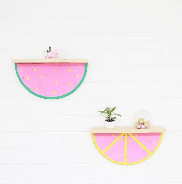 shelves in the shape of watermelon slices