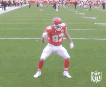 football player dancing at the end zone