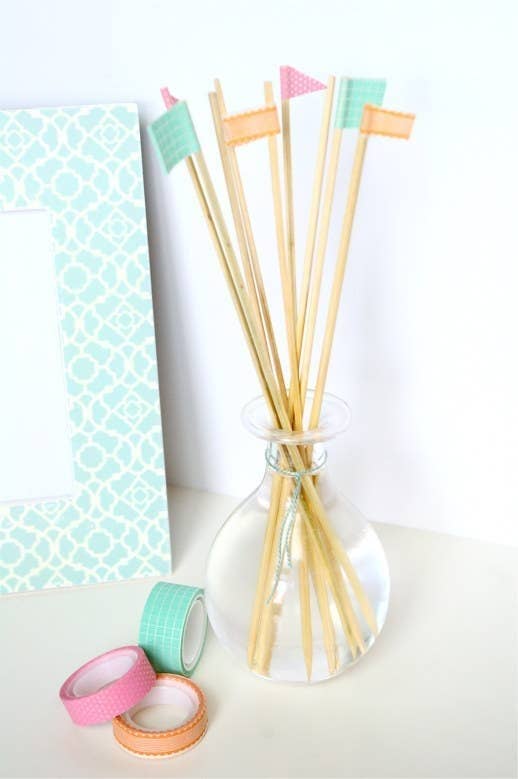 reed diffuser with pastel colors