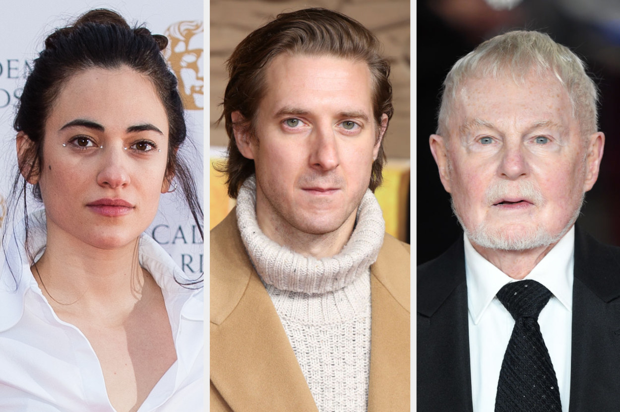 Close up photos of Melissanthi Mahut Arthur Darvill and Derek Jacobi