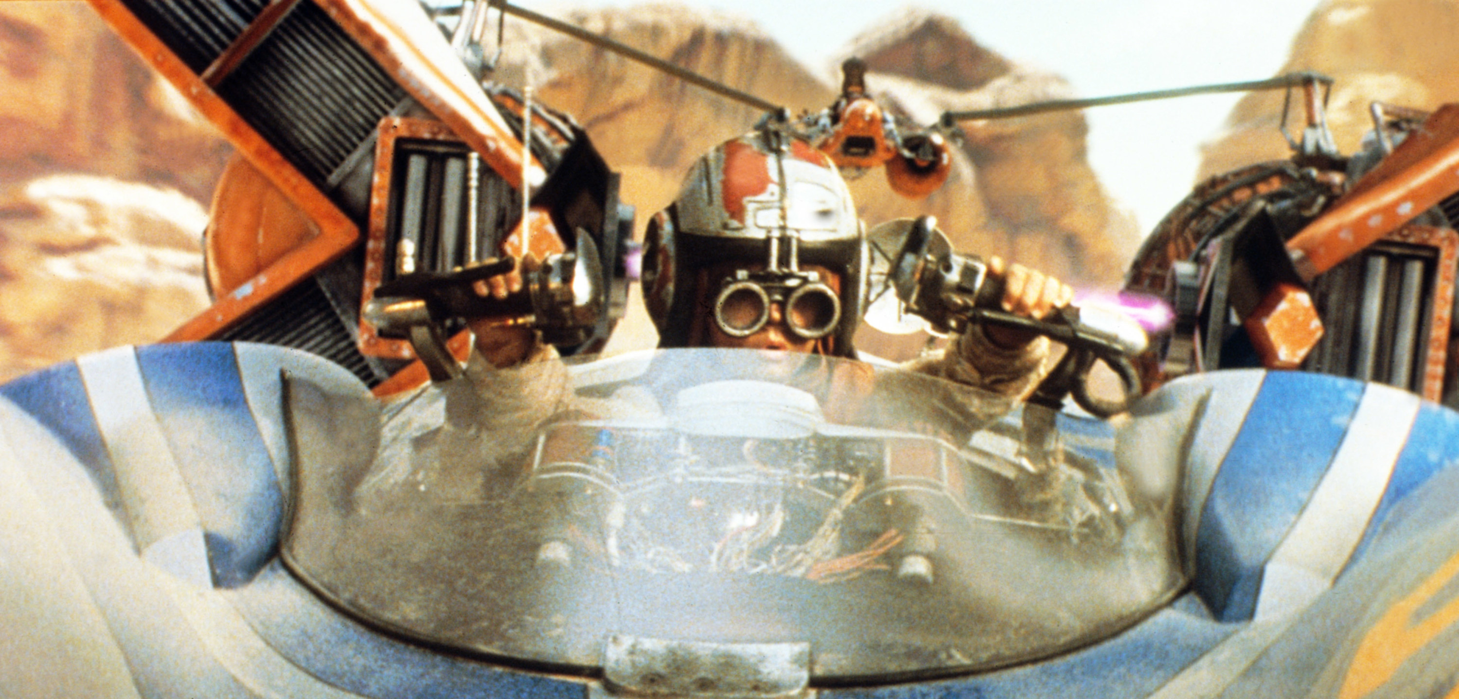 Jake Lloyd races a podracer