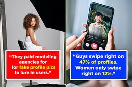 A model, and a man's dating app profile