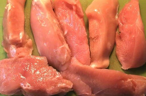 Raw chicken on a counter
