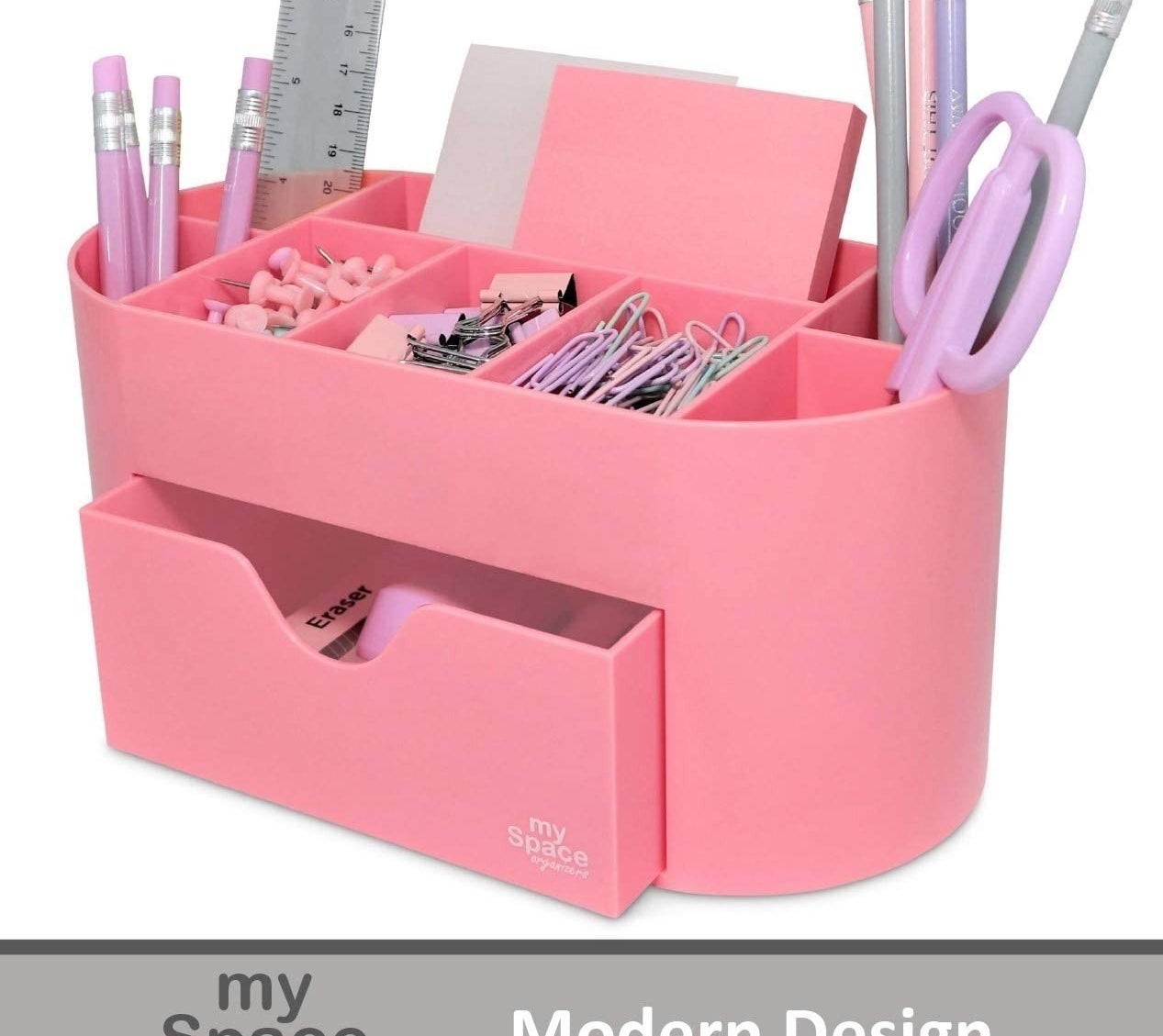 Organizador de escritorio color rosa