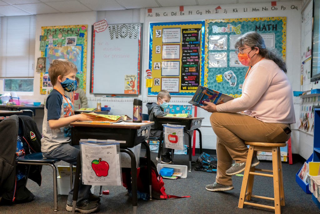 A teacher in the classroom