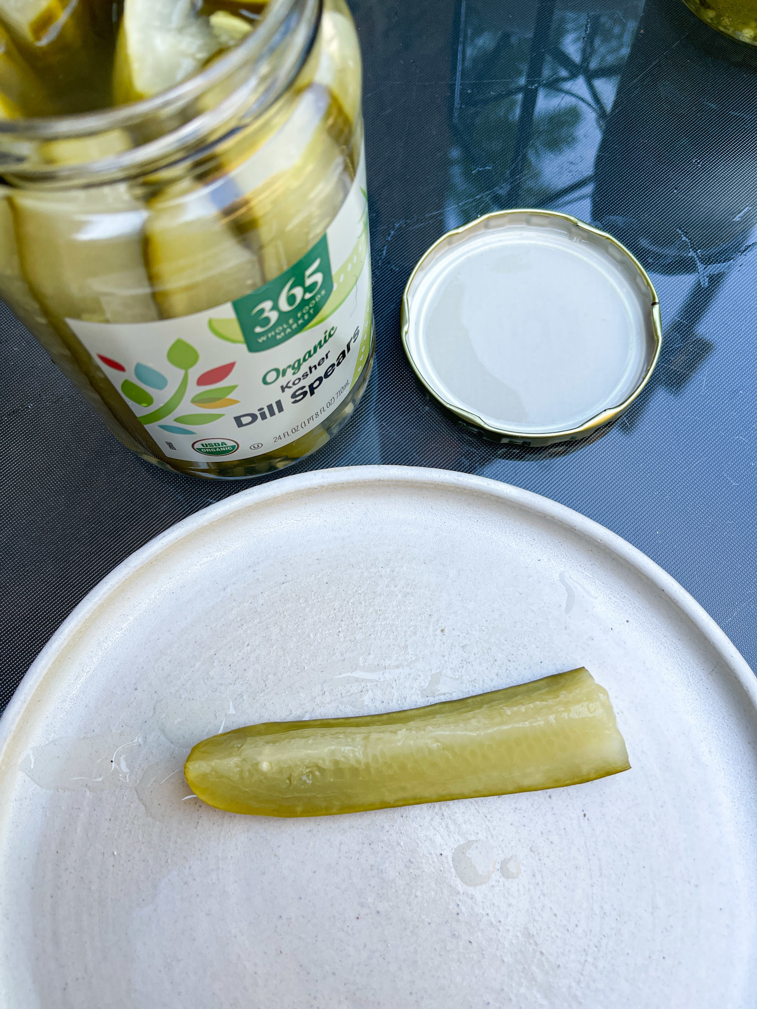pickle spear on a plate