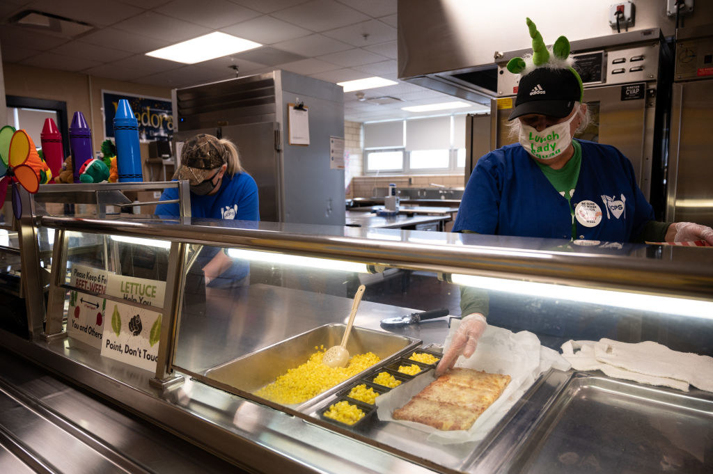 Lunch ladies at a school