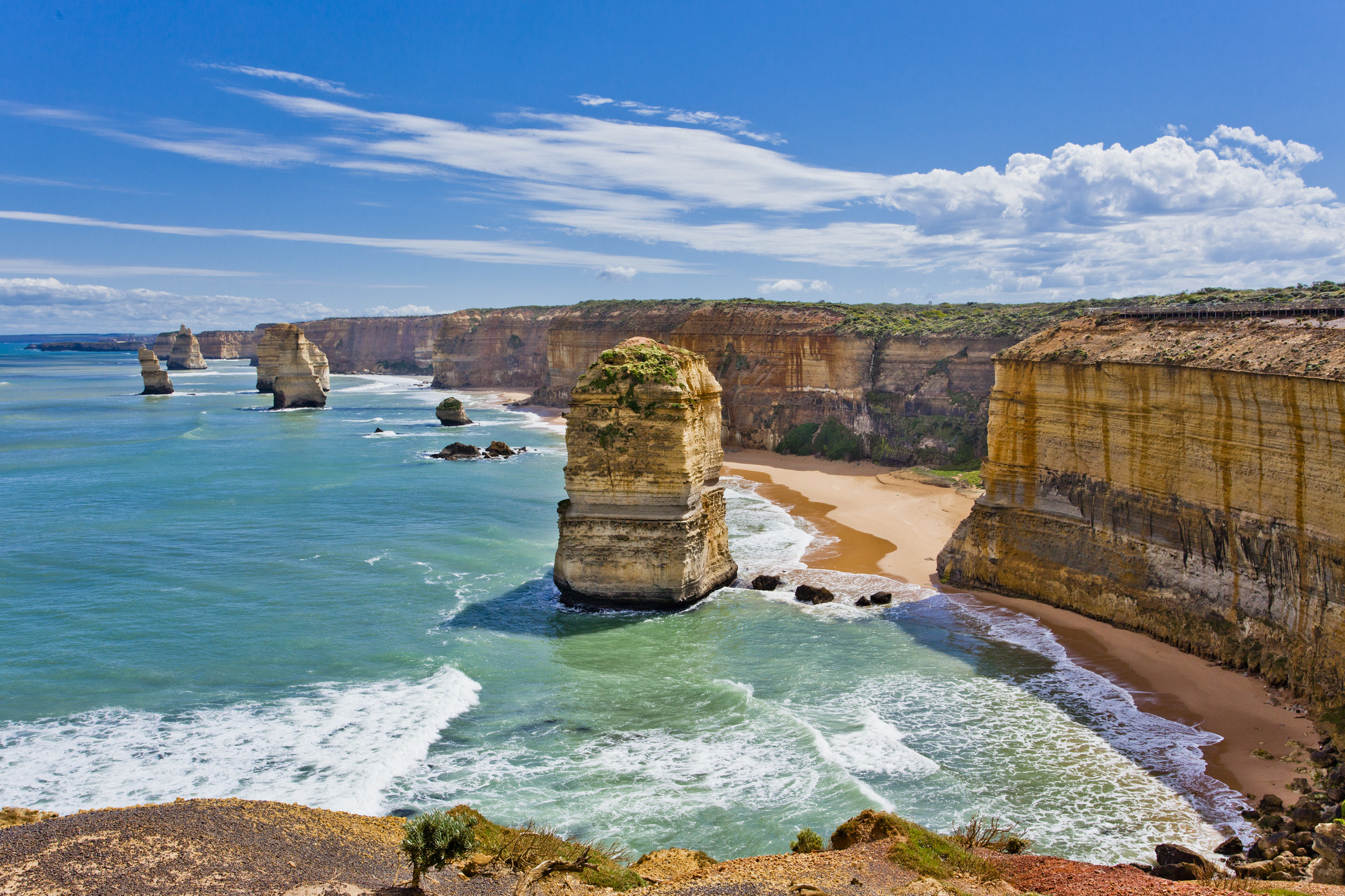 The Twelve Apostles rock formations in Australia.