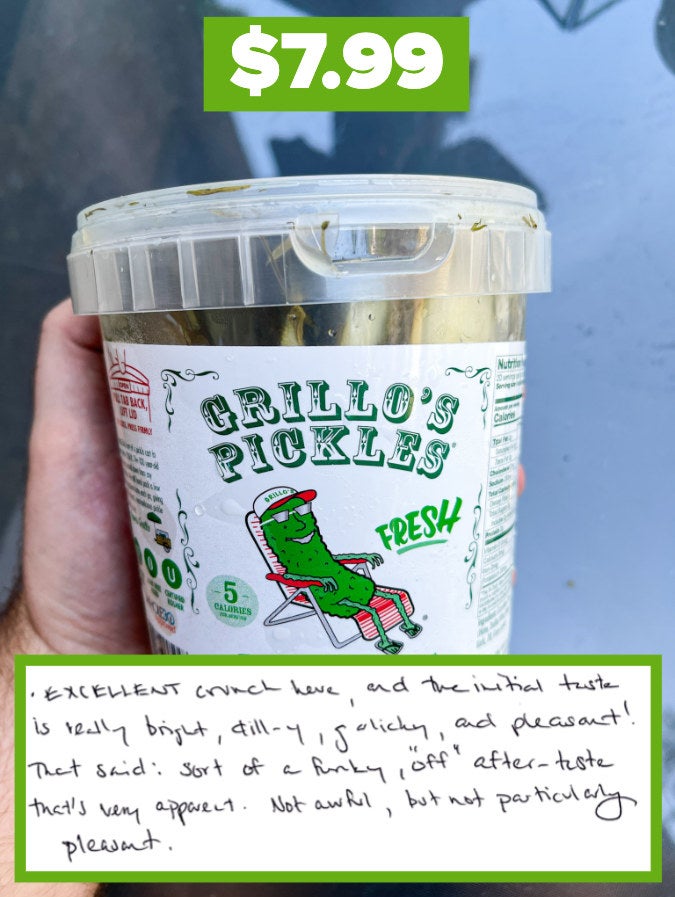 plastic container of pickles