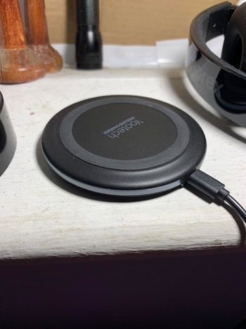Wireless charger placed on table