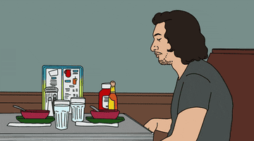 animation of adam driver eating good soup