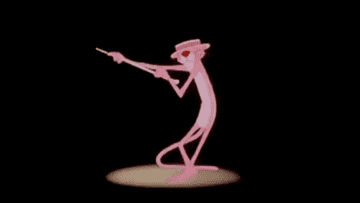 The Pink Panther smoothly dancing
