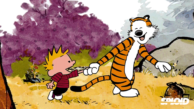 Calvin and Hobbes dancing