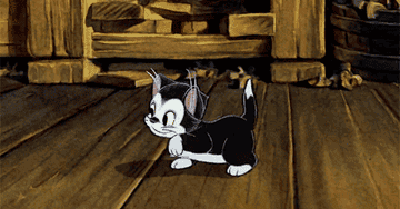 Figaro walking happily in Disney&#x27;s &quot;Pinocchio&quot;