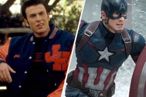 Chris Evans in Not Another Teen Movie and as Captain America
