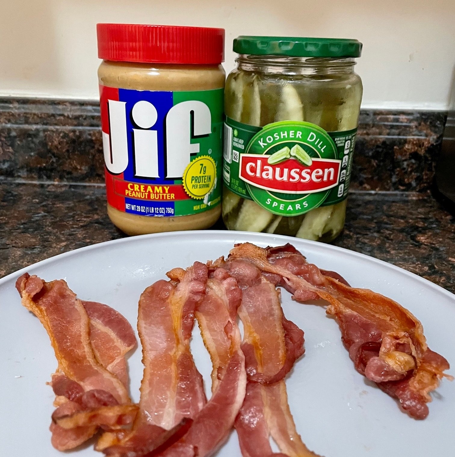 Peanut butter, bacon, and pickles
