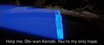 R2-D2&#x27;s hologram of Leia asking Obi-Wan for help