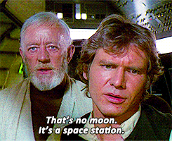 Obi-Wan tells Han that they&#x27;re flying towards a space station, not a moon