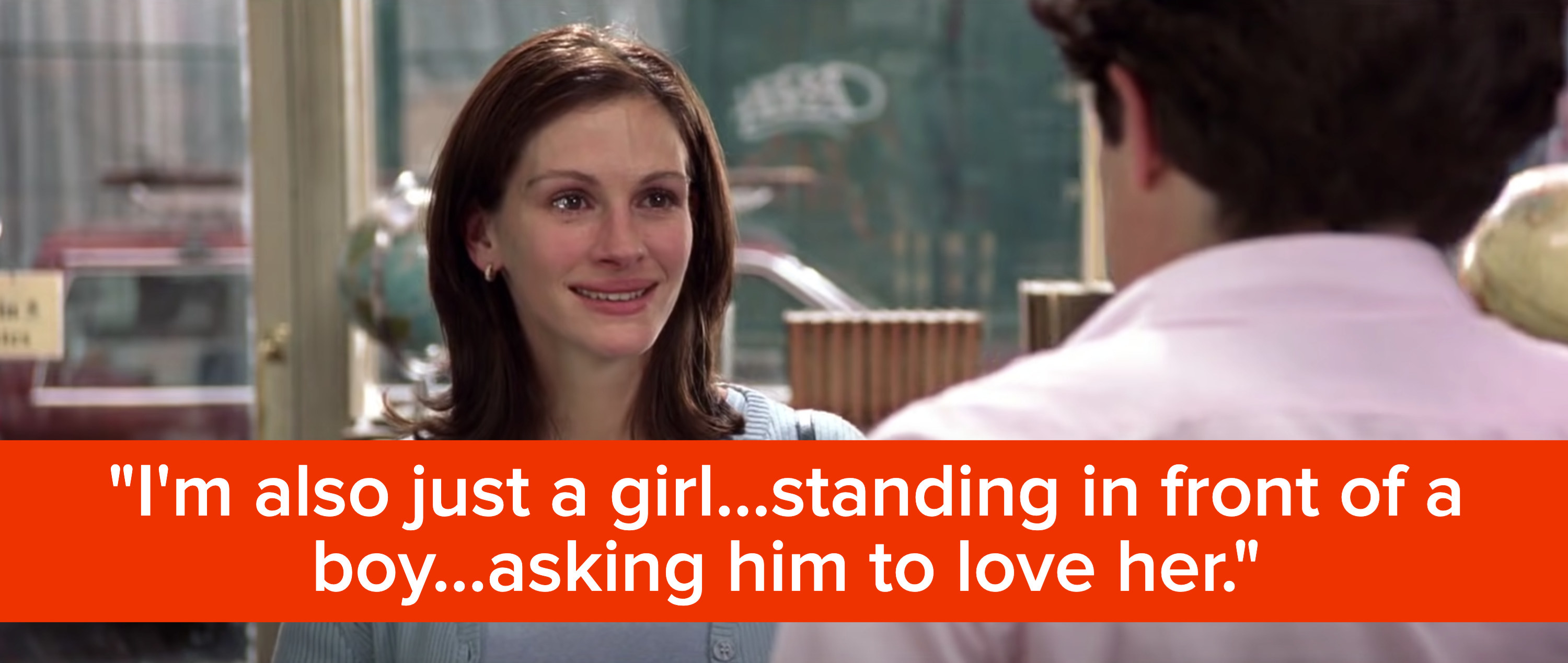 a woman says, &quot;I&#x27;m also just a girl standing in front of a boy asking him to love her&quot;