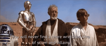 Obi-Wan warns Luke about the dangers of the Mos Eisley spaceport