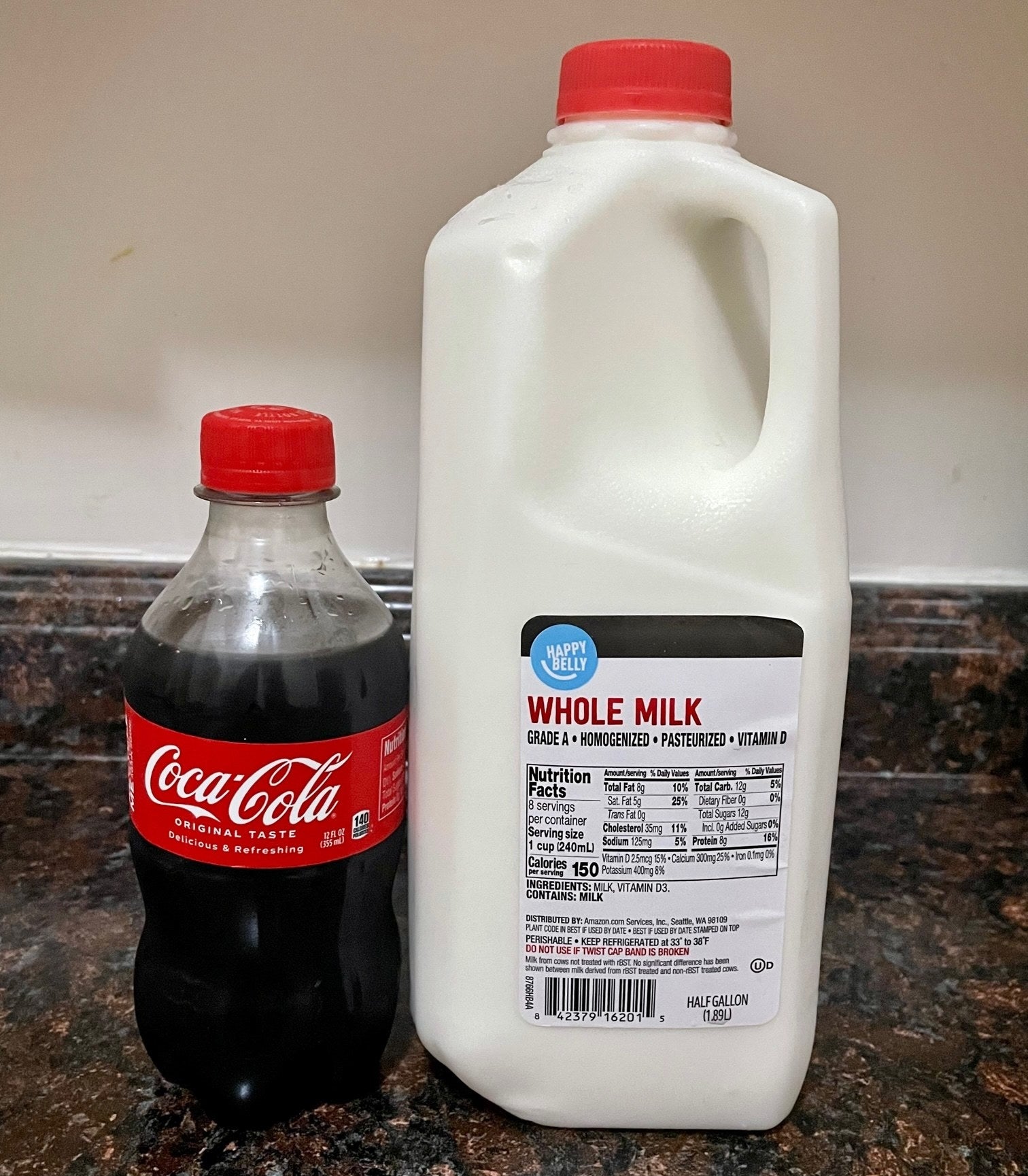 Coca Cola and whole milk