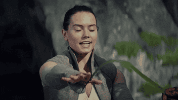 Luke tricks Rey into thinking she&#x27;s physically feeling the force, when he&#x27;s really just tickling her hand with a leaf