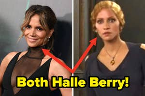Halle Berry on a red carpet and in full makeup for Cloud Atlas