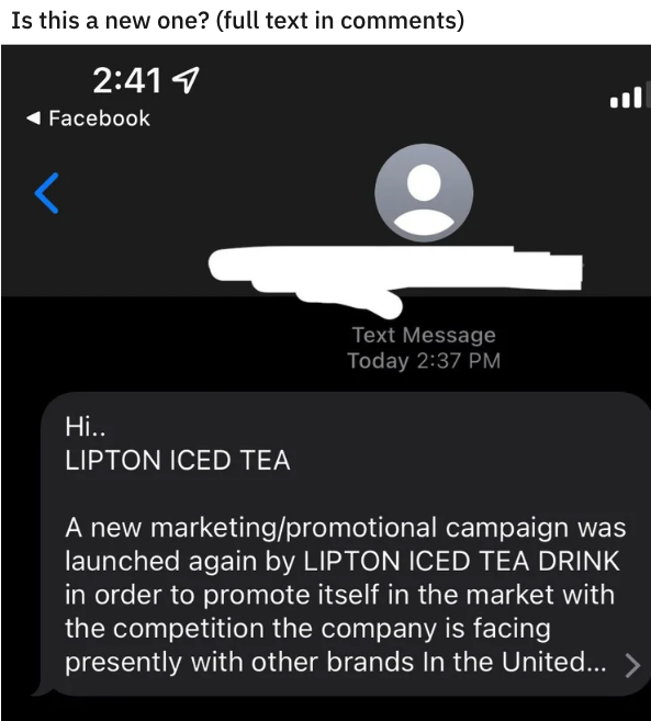 text about Lipton &quot;iced tea drink&quot;