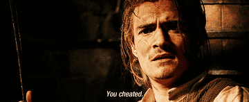 Will Turner saying, &quot;You cheated.&quot;